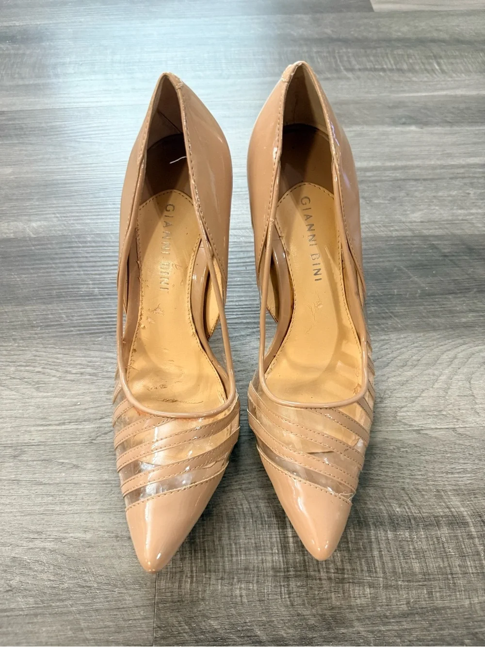 Gianni Bini Blush Patent Pointed-Toe Strappy Pumps